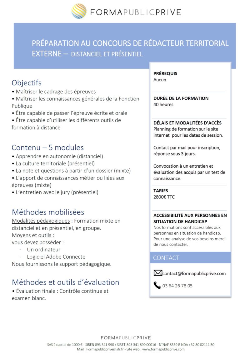 Note De Cadrage Concours Attaché Territorial 2021