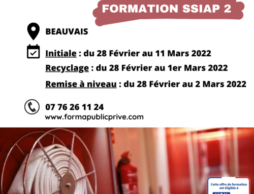 SSIAP 2 – BEAUVAIS du 28 Février 2022 au 11 Mars 2022 (Initiale, remise à niveau et recyclage)