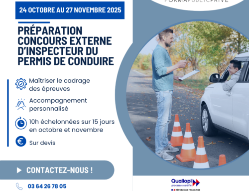 Formation: Préparation au concours externe d’inspecteur du permis de conduire.